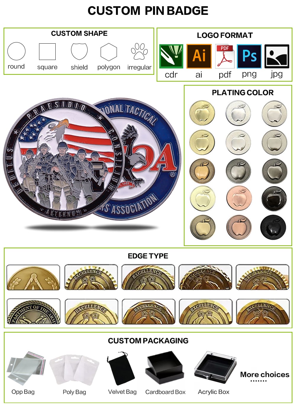red copper challenge coins