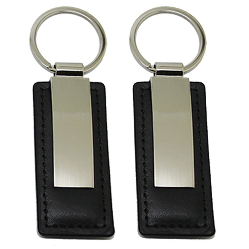 Lanière de poignet - porte-clés simili cuir noir avec mousqueton